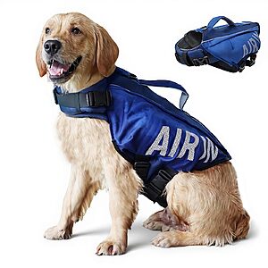 $2.89: Dog Life Jacket Ripstop Dog Life Vest with High Buoyancy and Rescue Handle Medium at Amazon