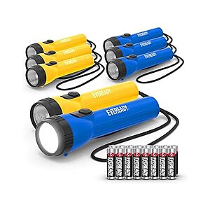 $12.99: Eveready LED Flashlight (8-Pack) & 16 AA Batteries Included at Woot!