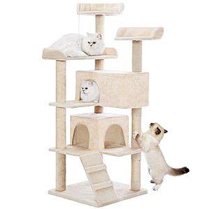 Made4Pets 56in Cat Tree Tower(Beige/Grey) $35.42 + Free S&H at Amazon