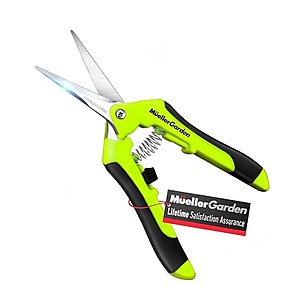 Mueller Garden 6.5" UltraPrecise Spring-Loaded Garden Snips (Stainless Steel Micro-Tip) $5 Shipped