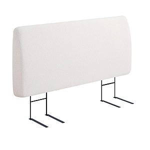 Pinmoco 4.7" Upholstered Foam Height Adjustable Headboard (Teddy Velvet White): Full $60, Queen $70, King $80 + Free Shipping