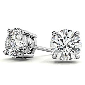 Vossagin 1 CTW Lab-Grown Diamond Stud Earrings, G/VS Clarity, 14k Gold Over Sterling Silver (White or Yellow Gold) $179 + Free Shipping