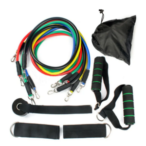 Resistance Band Workout Set w/ 5x Bands, 2x Handles, 2x Ankle Straps, Door Anchor & Storage Bag $6 + Free Shipping