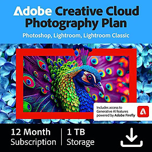 1-Year Adobe Creative Cloud Photography Plan 1TB (Digital Download) $100 & More