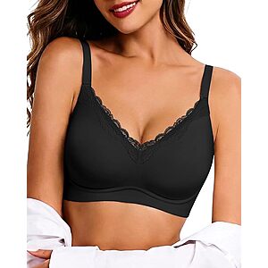 Prime Members: HORISUN V-Neck Lace Trim Jelly Support Wireless Bra (Various) from $6.37 + Free Shipping