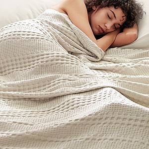 PHF Cooling Bamboo & Cotton Waffle Blanket (Various Colors): Twin $18, Queen $20, King $25 + Free Shipping w/ Prime