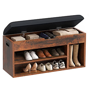 Gianna Lift-Top Cushioned Shoe Storage Bench: 39" $33.99 or 31" $30.99 + Free S&H w/ Walmart+ or on $35+