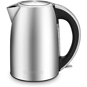 Cuisinart 1.7-Liter Electric Kettle, Cordless Electric Tea Kettle, 1500-Watts for Fast Heat-Up of Water, Stay Cool Nonslip Handle, Auto Shutoff, Removable Filter, JK-17P1, Stainless Steel