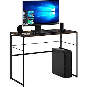 39" Furinno Riau Folding Metal Frame Computer Desk (Rustic Oak/Black) $37.93 + Free Shipping