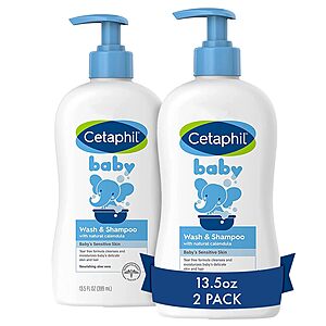 Cetaphil Baby Wash & Shampoo, 13.5oz Pack of 2, Hypoallergenic, Gentle Enough for Everyday Use, Soap Free