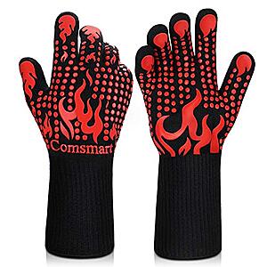 1-Pair Comsmart 1472&deg;F Heat Resistant Silicone Long BBQ Gloves (Red) $7.99 + Free Shipping