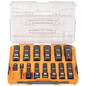 Klein Tools 14-Piece 1/2" Drive SAE Deep-Well Impact Socket Set (65111IMPCT) $59.98 + Free Shipping