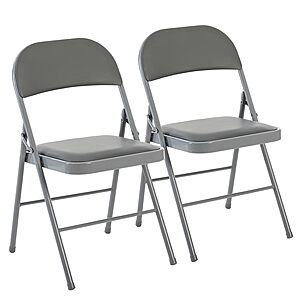 2-Pack DUMOS Padded Folding Dining Chairs w/ PU Leather & Steel Frame $31.49 + Free Shipping w/ Prime or on $35+