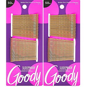 2-Pack 50-Count Goody SlideProof Bobby Pins (Metallic Blonde) $2.53 w/ S&S + Free Shipping w/ Prime or on $35+