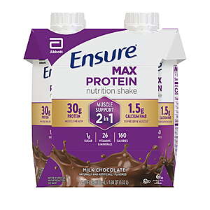$6 WM Cash + Ensure Max Protein Shake, 2-in-1 Muscle Support, 11 fl oz, 4 Pack $10.97+ more