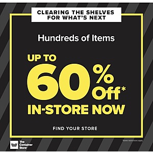 Container Store: Now 60% off almost everything in-store+ online