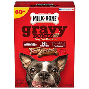 Milk Bone GravyBones Dog Biscuits, Gravy Coated 60 oz YMMV $2.98 @Walmart