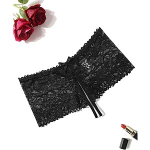 Avidlove Sexy Panties for Women Lace Underwear High Waist Cheeky Panty Black