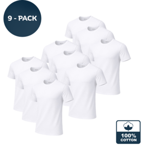 Men's 9-Pack Classic Short Sleeve Crew Neck 100% Cotton Undershirts (White, S-3XL) $20.70 + Free Shipping