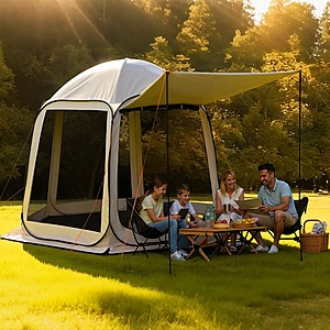 10' x 9.2' Vevor 4-8 Person Pop Up Screen House Tent w/ Awning, Carry Bag $75.60 + Free Shipping
