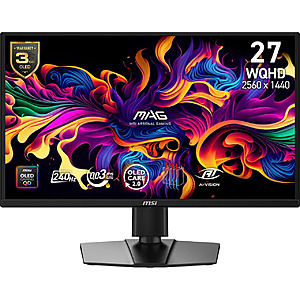 27" MSI MAG 272QP QD-OLED X24 1440p 240Hz QD-OLED Gaming Monitor $350 + Free Shipping