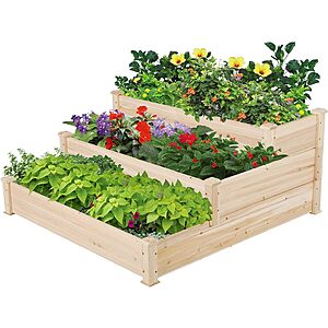 Yaheetech 47" 3-Tier Wooden Raised Garden Bed Planter $48 + Free Shipping