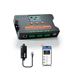 ECO-WORTHY 30A PWM Solar Charge Controller w/ Bluetooth & WiFi $39.60 + Free Shipping