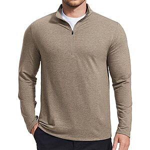 PINSPARK Men's Moisture-Wicking Quarter-Zip Lightweight Pullover w/ Mock Neck (Various Colors) $10 + Free Shipping w/ Prime or on $35+