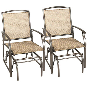 Set of 2 Costway Patio Glider Chairs (Brown) $92 + Free Shipping