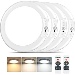 4-Pack 7" Bairth 8000mAh 3CCT Rechargeable Motion Sensor Ceiling Lights $38, 1-Pack $15 & More + Free Shipping w/ Prime or on $35+