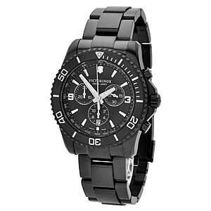 Victorinox Swiss Army Men's Chronograph Watch - Maverick Black Dial Black IP Steel | 241797 $301.4