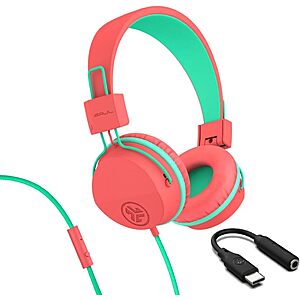 JLab JBuddies Studio Kids Wired Headphones w/ USB-C Adapter (Various Colors) + Free Shipping $17.99
