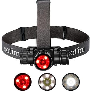Sofirn HS21 Rechargeable Headlamp (3200 LM, Spot/Flood/Red Light, USB-C) - $34.09 + FS w/ Prime