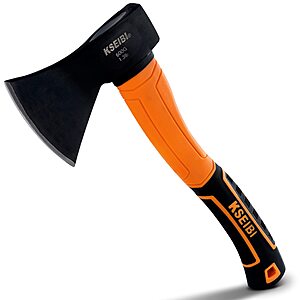 KSEIBI Wood Axe, Small for Splitting and Kindling Wood, Forged Steel Blade with Anti-Slip and Shock Reduction Handle Great Throwing Axes and Hatchets (Modern) $10.97