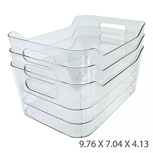 3-pc 25L Belle Maison Plastic Organizer Bin Set (Clear) $10.49 + Free Store Pickup at Kohl's or Free S/H on $49+