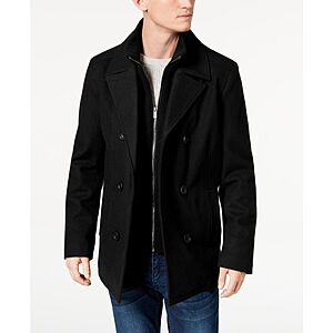 Kenneth Cole Men's Wool Blend Peacoat w/ Bib Coat (3 colors) $49.99 + Free Shipping