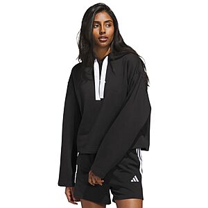 adidas Women's Fleece 3-Stripes Loose-Fit Hoodie (Black) $36 + Free Store Pickup at Macy's or Free Shipping on $39+