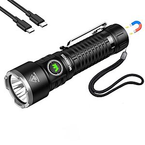 Wurkkos TS28 Rechargeable LED Flashlight, 3200 Lumens Super Bright Flashlight with Multiple Modes, IPX8 Waterproof Flash Lights for Camping, Hiking, Outdoor and Emergency Use