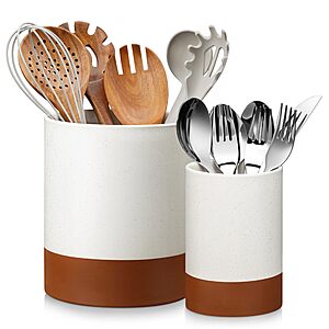 2-pc MALACASA Ceramic Kitchen Utensil Holder Set (7.3" & 5.5", 3 colors) from $13.99 + Free Shipping w/ Prime or on $35+