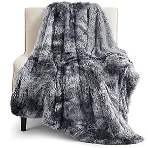 **Price Drop** 50"x60" Bedsure GentleSoft Fluffy Faux Fur Throw Blanket w/ Sherpa Fleece (Tie Dye Grey) $12.49 + Free Shipping w/ Prime or on $35+