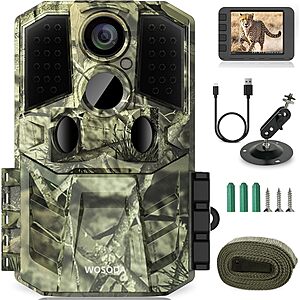WOSODA G300 36MP 1920P Trail Camera w/ 0.2s Trigger Speed, 120&deg; Detection & 80ft Night Vision $24.99 + Free Shipping w/ Prime or on $35+