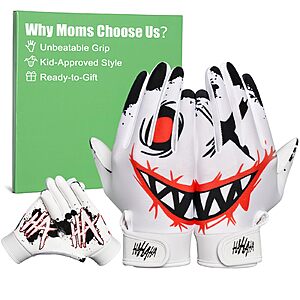 Pixel Panda Youth Football Receiver Gloves (White) $9.89 + Free Shipping w/ Prime or on $35+