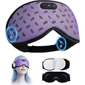 LC-dolida 3D Blackout Sleep Mask w/ Bluetooth 5.4 Headphones (Purple) $10.99 + Free Shipping w/ Prime or on $35+