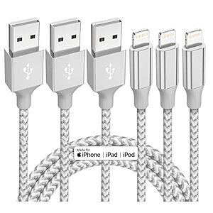 3-Pack 10' Bkayp MFi Certified Nylon Braided Lightning Cable $3.49 + Free Shipping w/ Prime or on $35+
