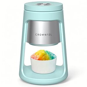 CROWNFUL Electric Shaved Ice Machine w/ 2 Ice Cups (Blue) $24.99 + Free Shipping w/ Prime or on $35+