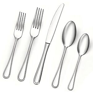 20-Pc BEWOS Stainless Steel Flatware Set (Service for 4): Silver $11.50, Black $12 + Free Shipping w/ Prime or on $35+