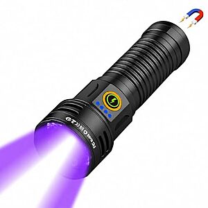 365nm iToncs UV & White Light Dual-Mode Flashlight w/ Magnetic Base & 5000mAh Battery $13.49 + Free Shipping w/ Prime or on $35+
