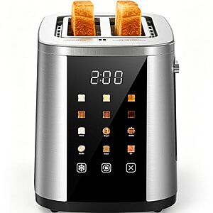 Foyoconven 2-Slice Stainless Steel Toaster w/ Touch Screen & 1.5" Wide Slots $32.99 + Free Shipping w/ Prime or on $35+