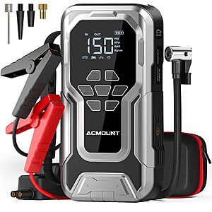 Acmount D18 6000A 12V 21800mAh Portable Car Jump Starter w/ 150PSI Air Compressor $38.99 + Free Shipping