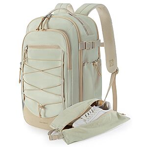 30L BAGSMART 17" Anti-Theft Carry-On Travel Backpack w/ Shoe Bag (Beige) $12.99 + Free Shipping w/ Prime or on $35+